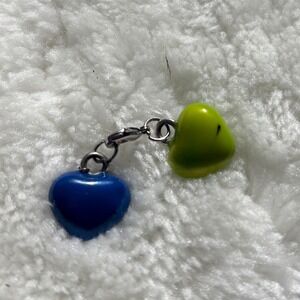 Blue‎ and Green Heart Charm Keychain Cute Kawaii Aesthetic Y2K Keyring Bag